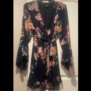 City Chic L/20 Navy Floral Dress